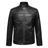 Harald Genuine Leather Jacket Men, Stand-Up Collar & Comfort Fit