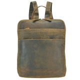 Luna Leather Backpack Women Brown City Daypack with Many Pockets A4