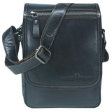 Bath Men Shoulder Bag Black Leather Crossbody Women