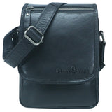 Bath Men Shoulder Bag Black Leather Crossbody Women