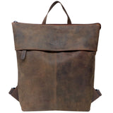 Ines Genuine Leather Backpack Women Leather Backpack Brown Men A4