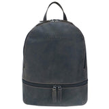 Elle City Backpack Women Many Compartments Leather Rucksack Cognac Compact