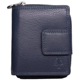 Akiro Small Leather Wallet Women with Zip Compartment Men