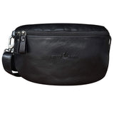 Zoe Small Leather Belt Bag Men Black Waist Bag Women