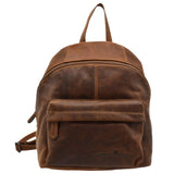 Lena Small Rucksack Women City Backpack Leather Daypack Red