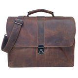 Hagen Leather Briefcase Men Classic Work Bag Women Large