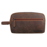 Amari Leather Toiletry Bag Men Wash Bag Women with Compartments