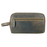 Amari Leather Toiletry Bag Men Wash Bag Women with Compartments