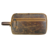 Amari Leather Toiletry Bag Men Wash Bag Women with Compartments