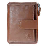 Hwan Wallet with Keychain Leather Card Holder 8 Cards