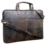 Fred Leather Laptop Bag 14 Inch with Detachable Shoulder Strap Laptop Sleeve