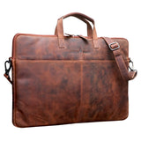 Fred Leather Laptop Bag 15.6 Inch with Detachable Shoulder Strap Laptop Sleeve