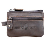 Veo Leather Key Ring Men Small Key Case with Zipper Women