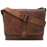 Chris Leather Bag Men Shoulder Bag Wide Strap Women 13.3 inch